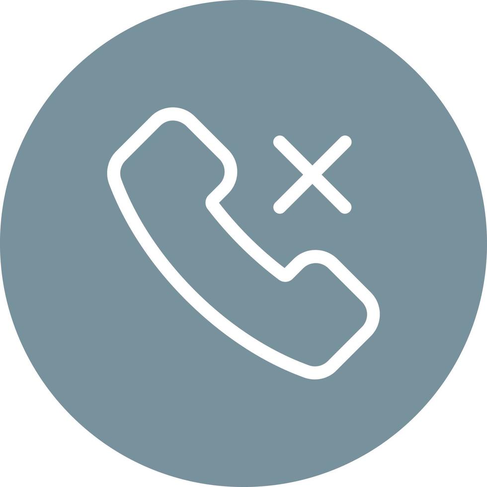 Call Missed Line Circle Background Icon vector