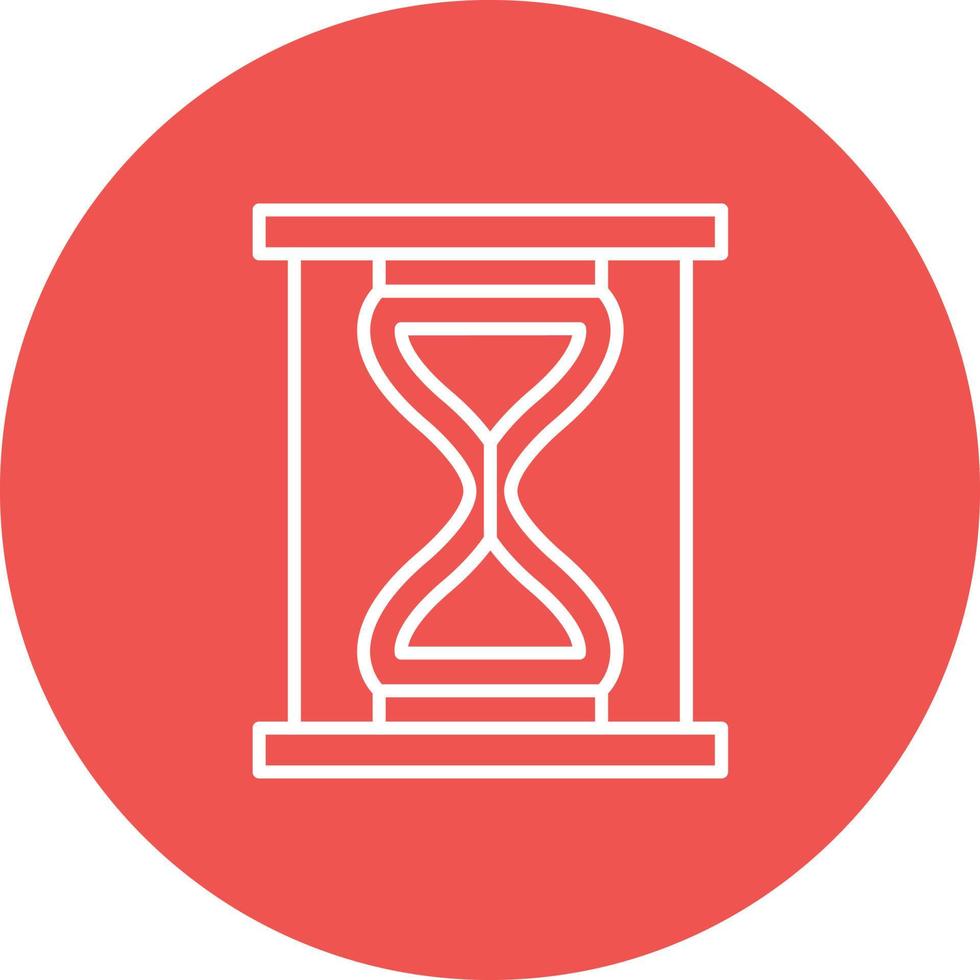 Hourglass Line Circle Background Icon vector