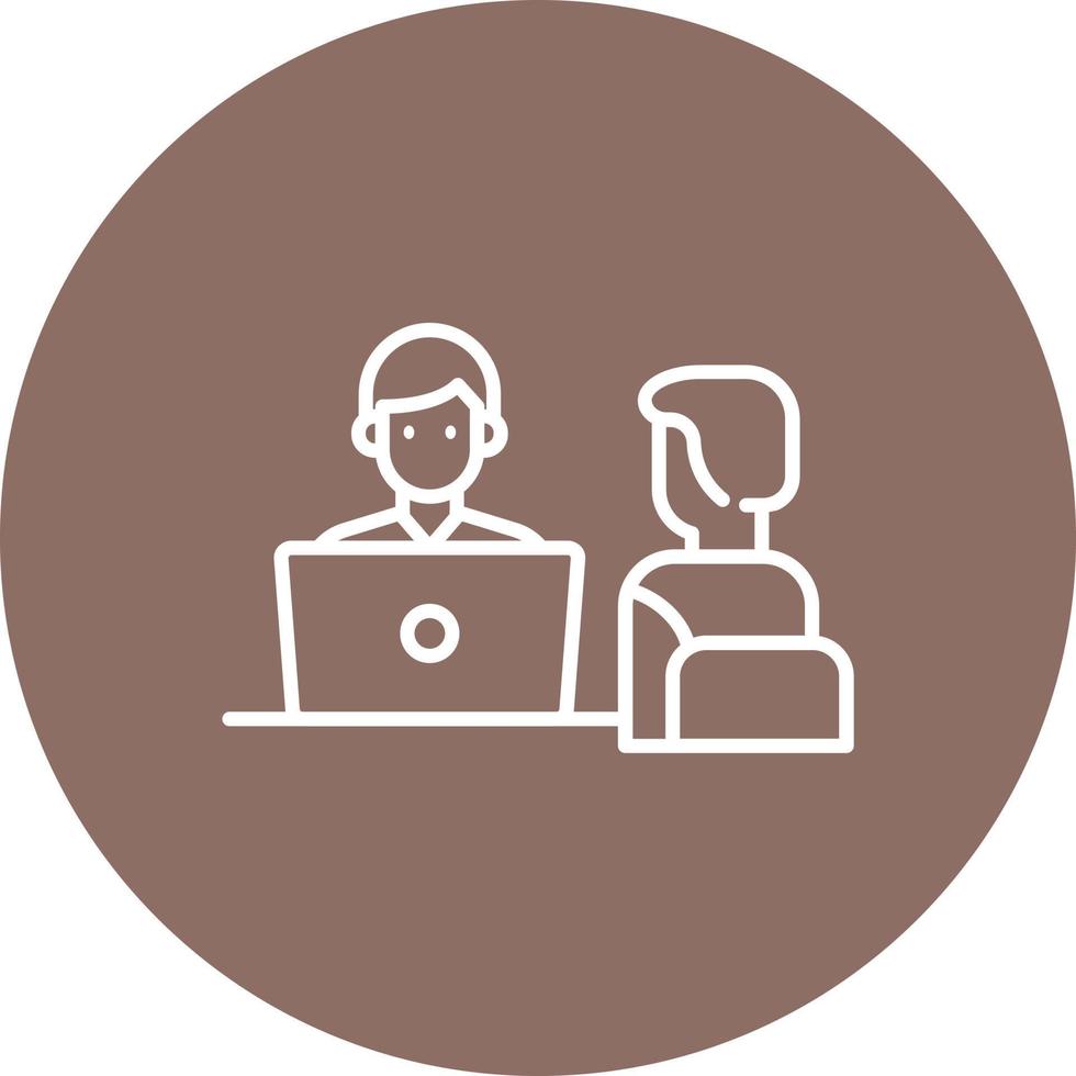 Interview Line Circle Background Icon vector