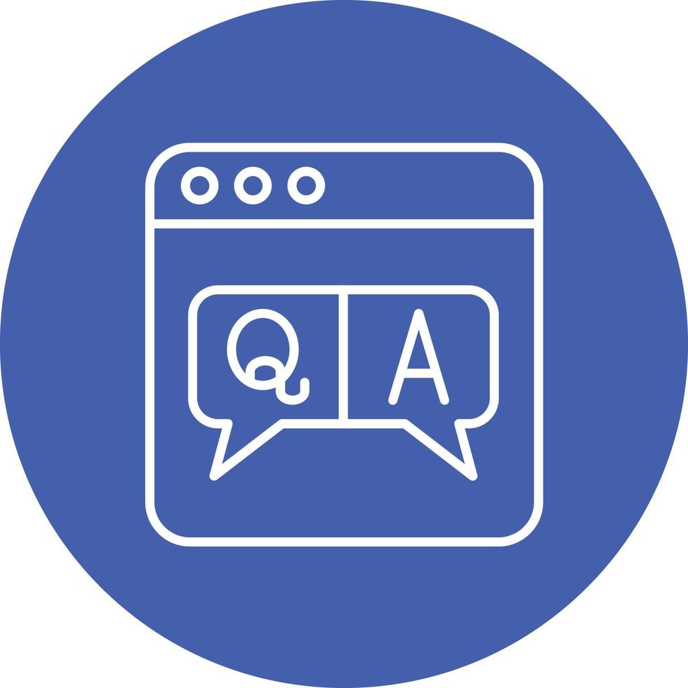 QA Line Circle Background Icon vector