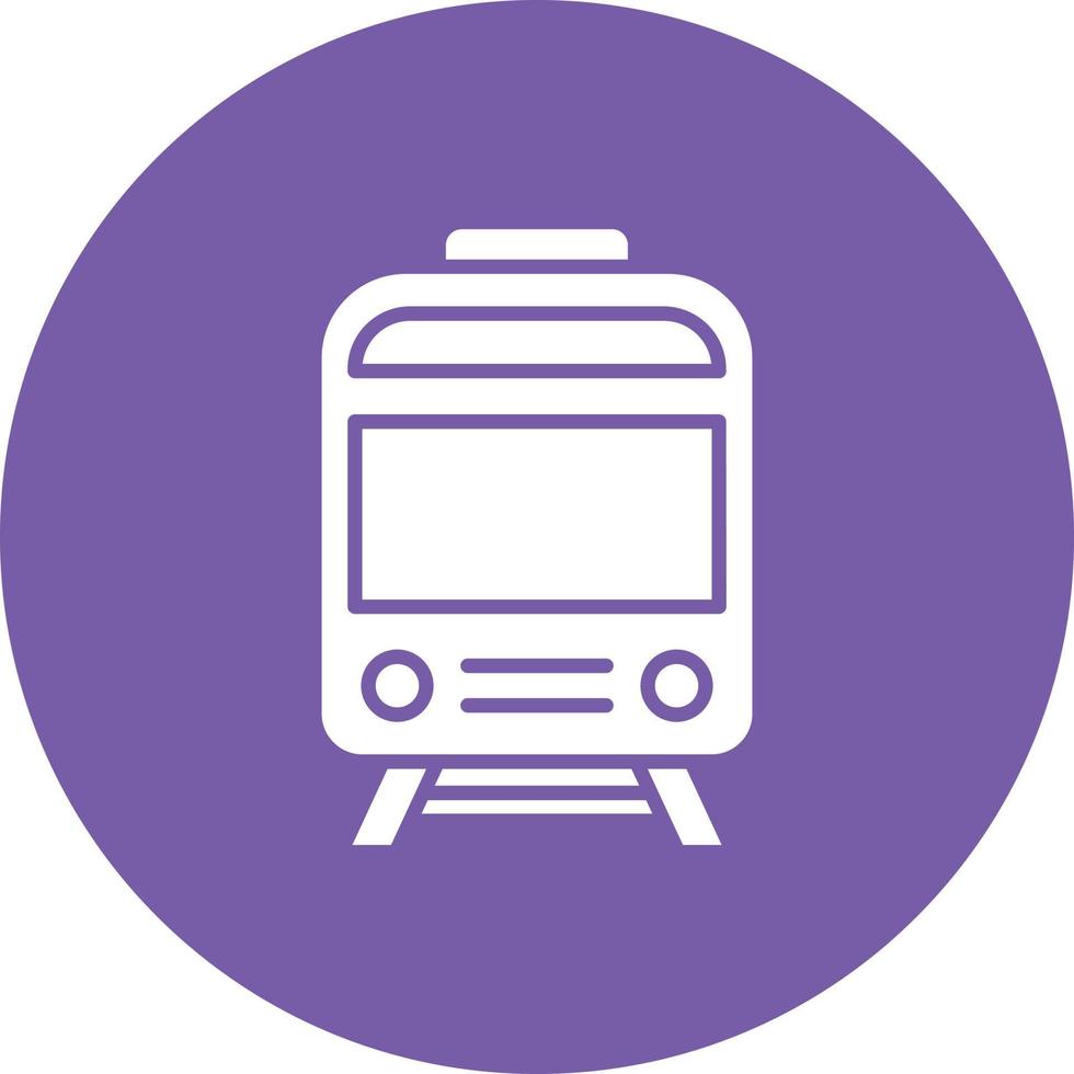 Train Glyph Circle Background Icon vector