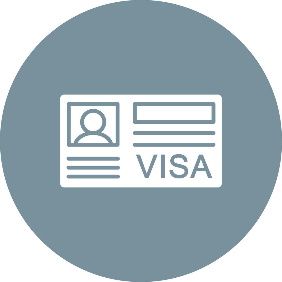 icono de fondo de círculo de glifo de visa vector