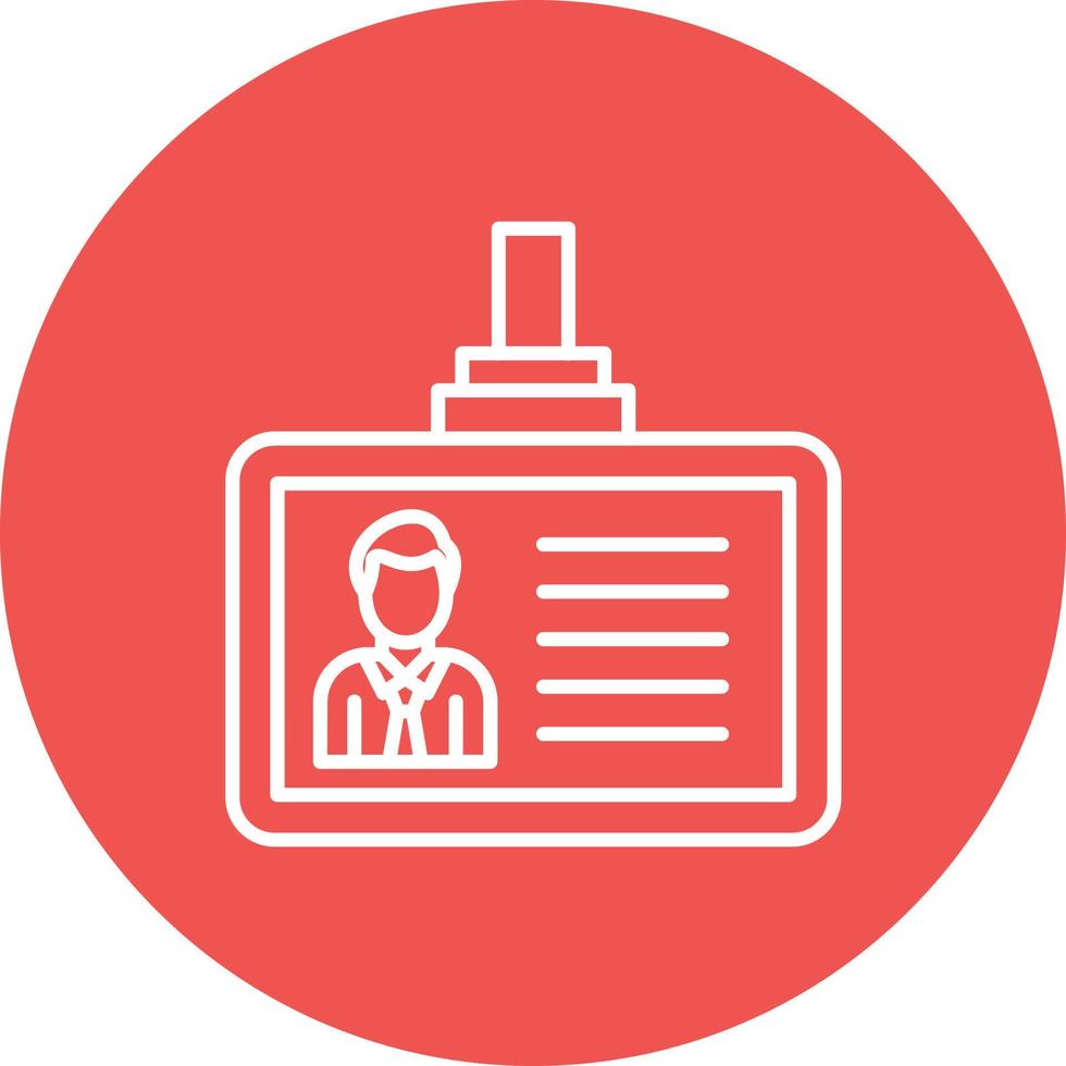 ID Card Line Circle Background Icon vector
