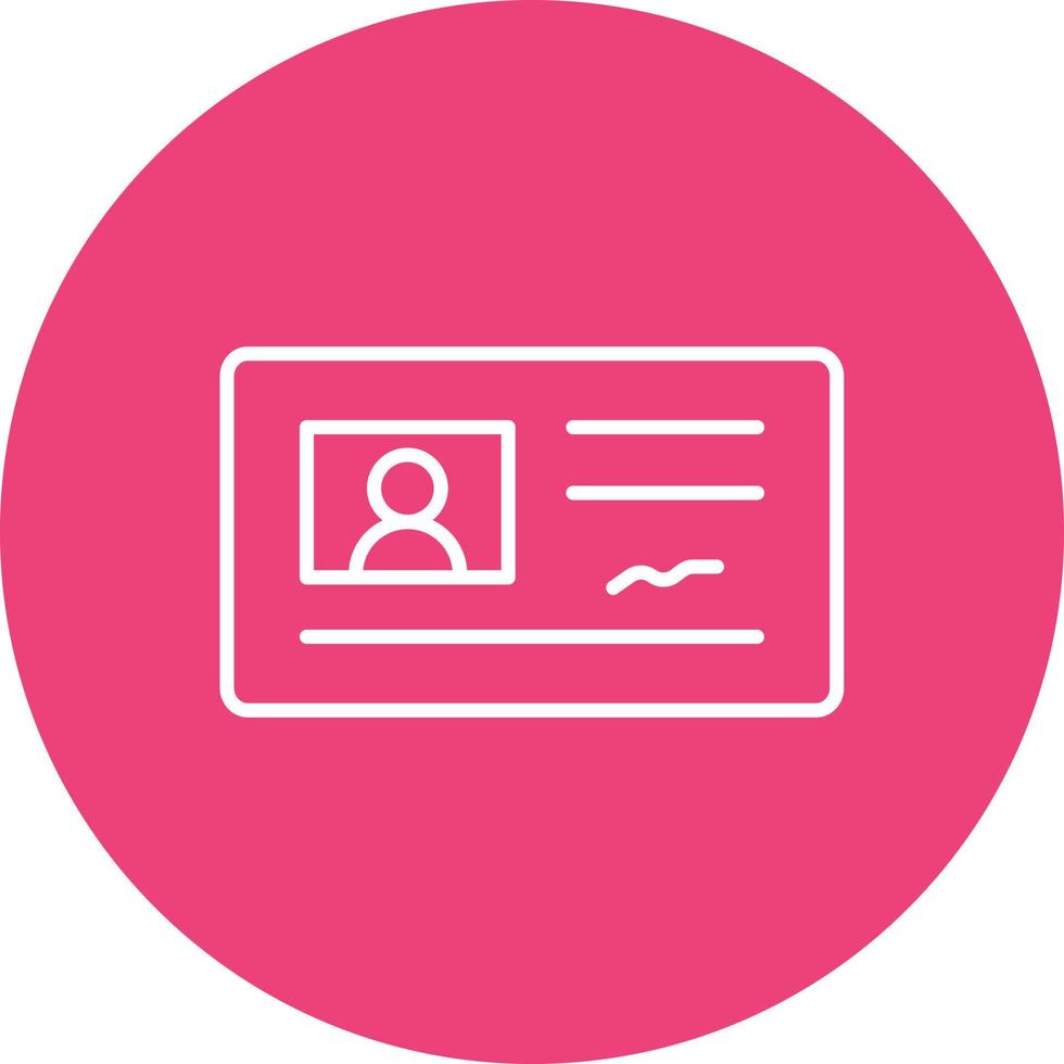 Identification Card Line Circle Background Icon vector