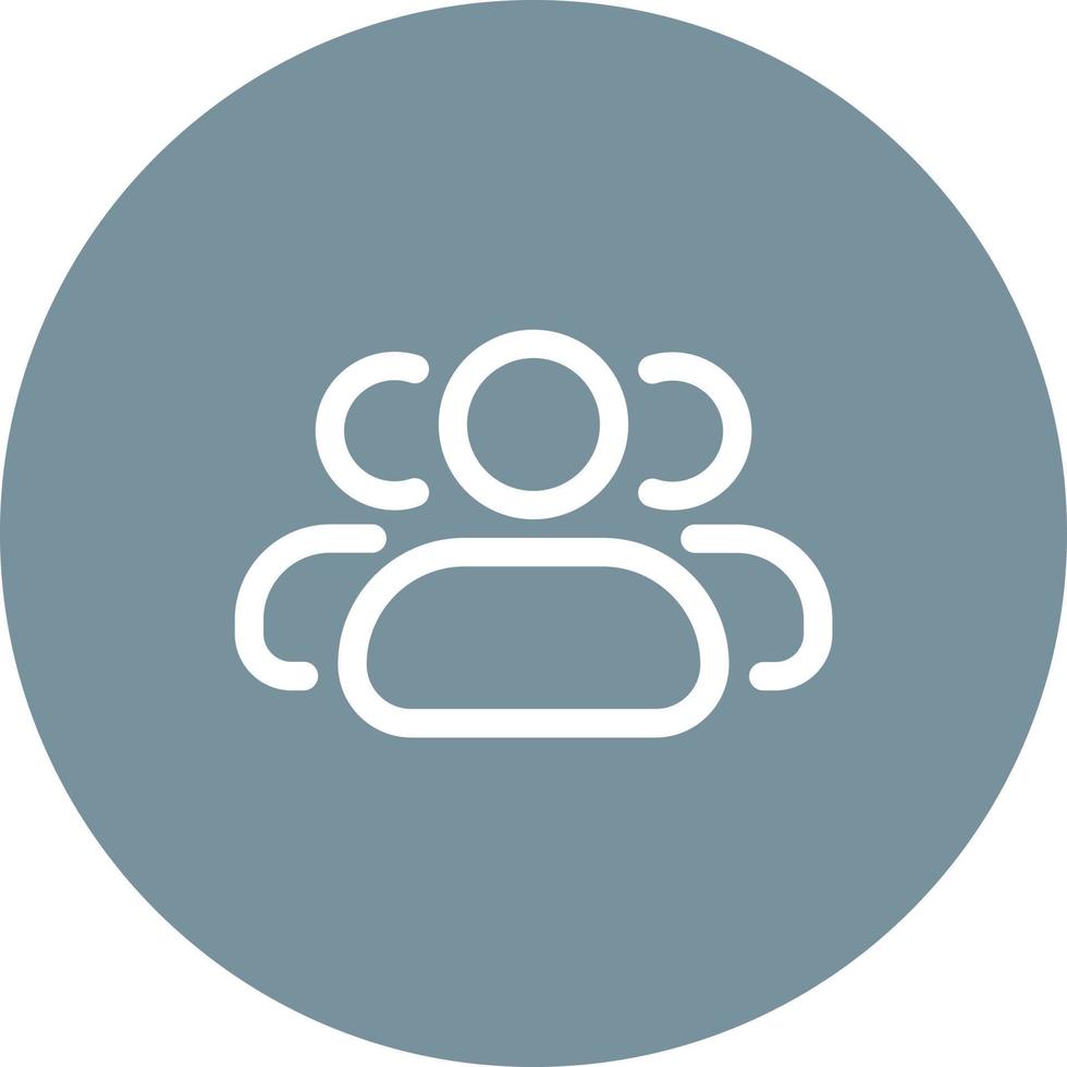 Three User Line Circle Background Icon vector