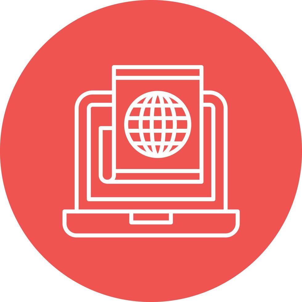 News Portal Line Circle Background Icon vector