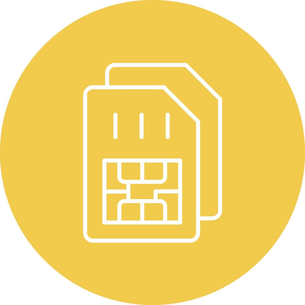 Sim Card Line Circle Background Icon vector
