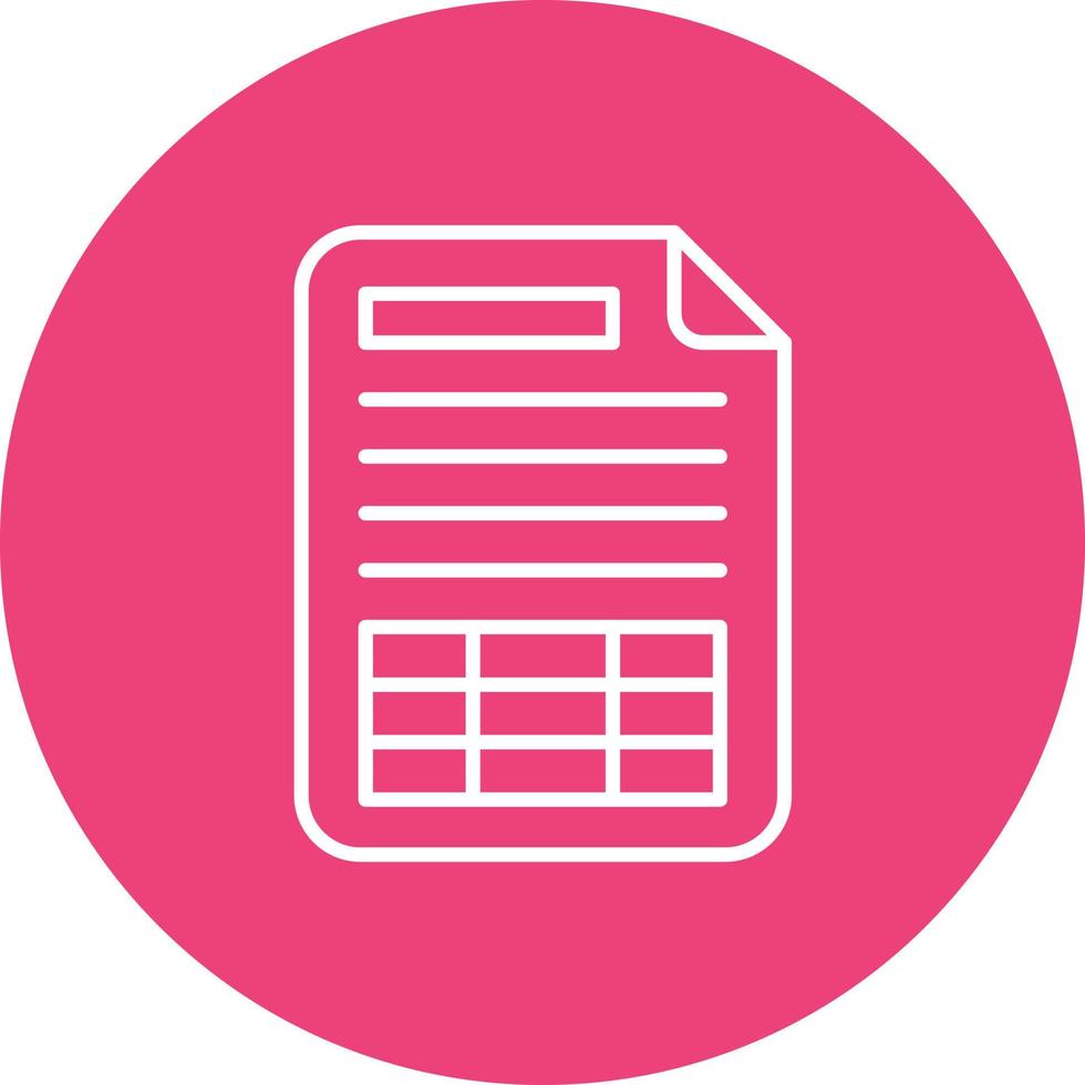 Spreadsheet Line Circle Background Icon vector