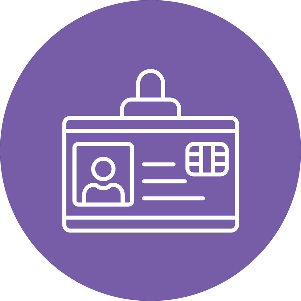 ID Card Line Circle Background Icon vector