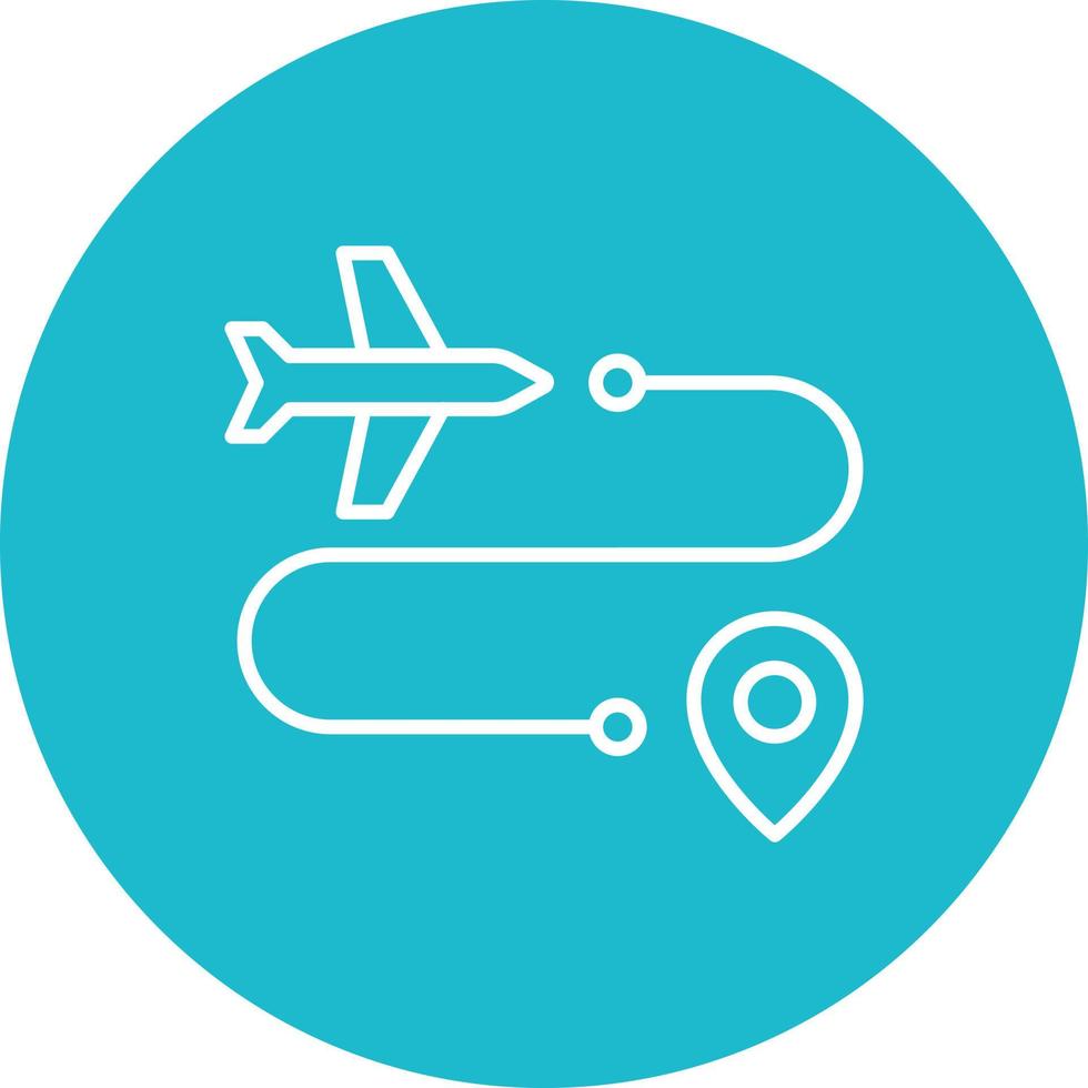 Route Line Circle Background Icon vector