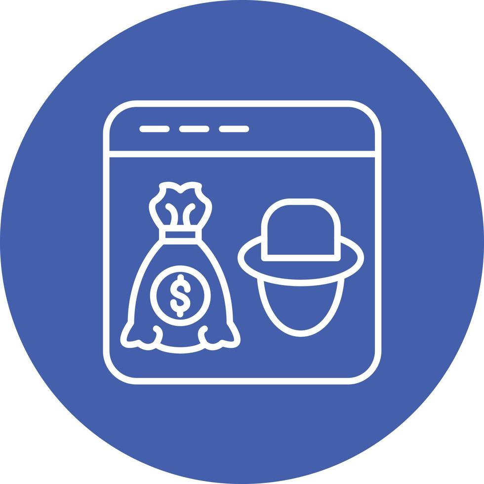 Robbery Line Circle Background Icon vector