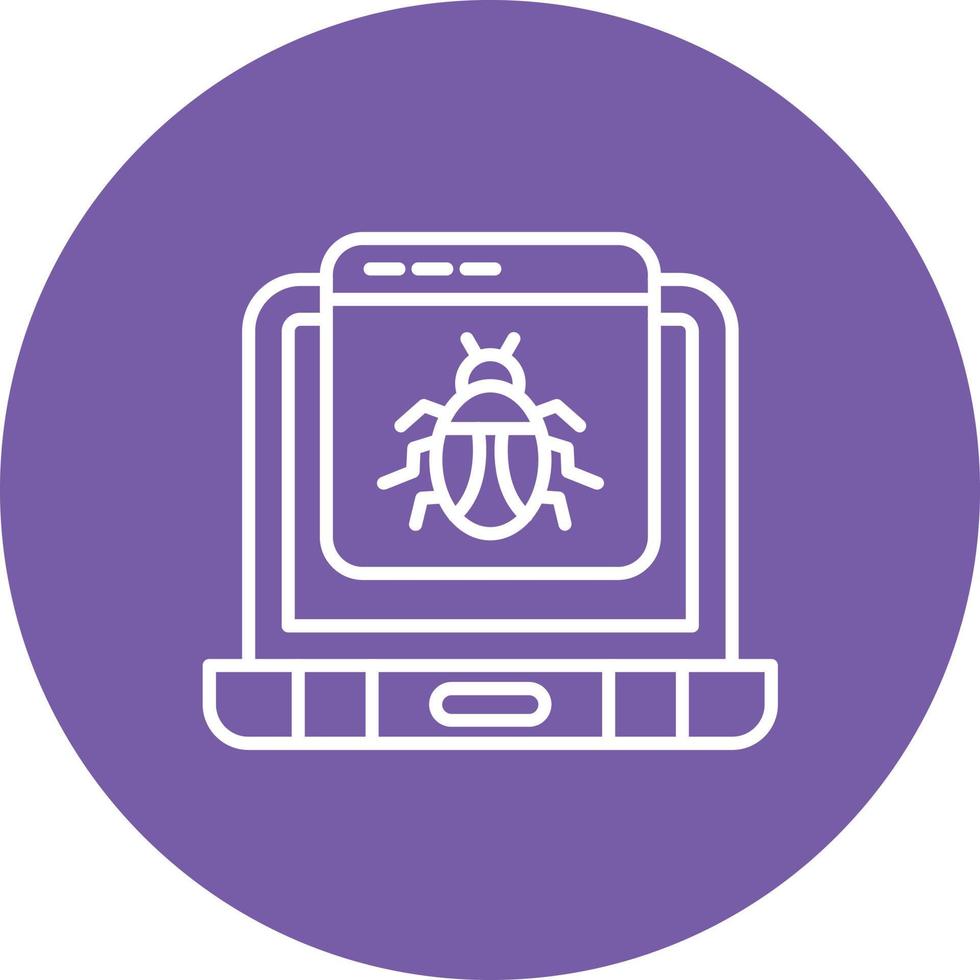 Website Hacked Line Circle Background Icon vector
