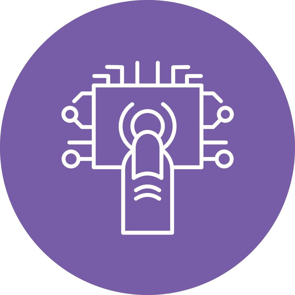 Touch Technology Line Circle Background Icon vector