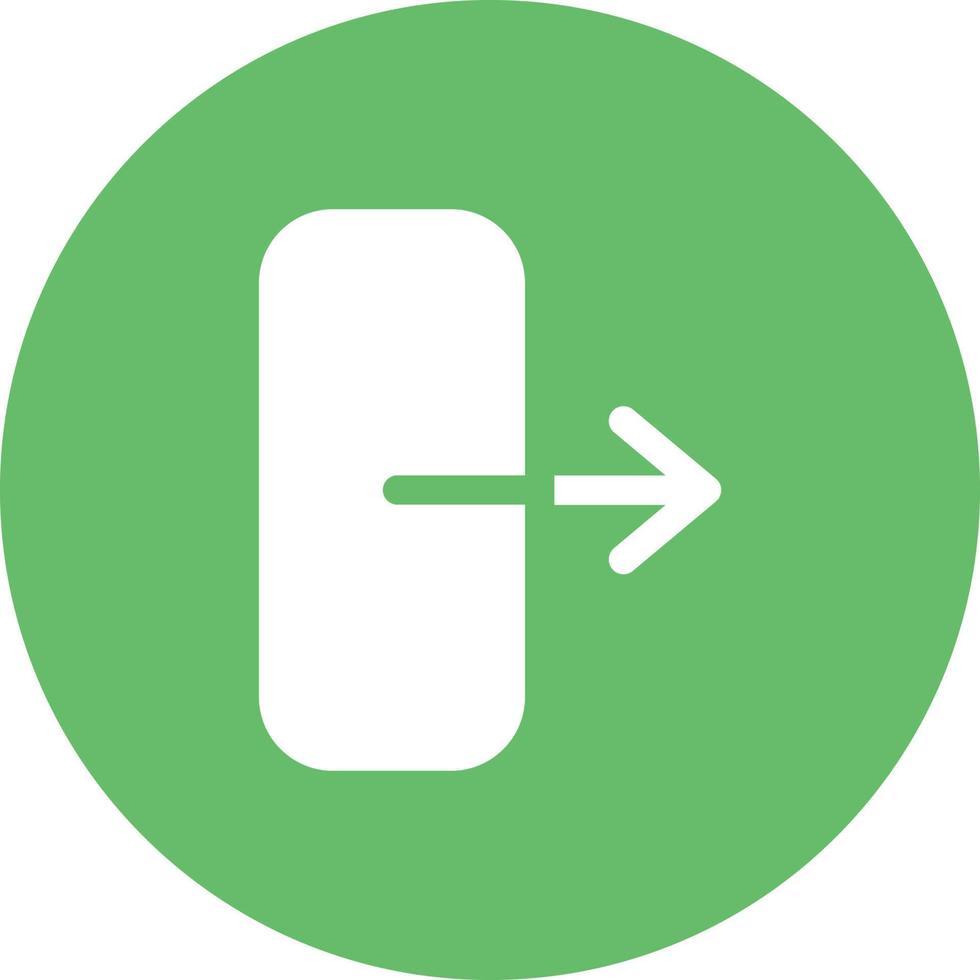 Logout Glyph Circle Background Icon vector