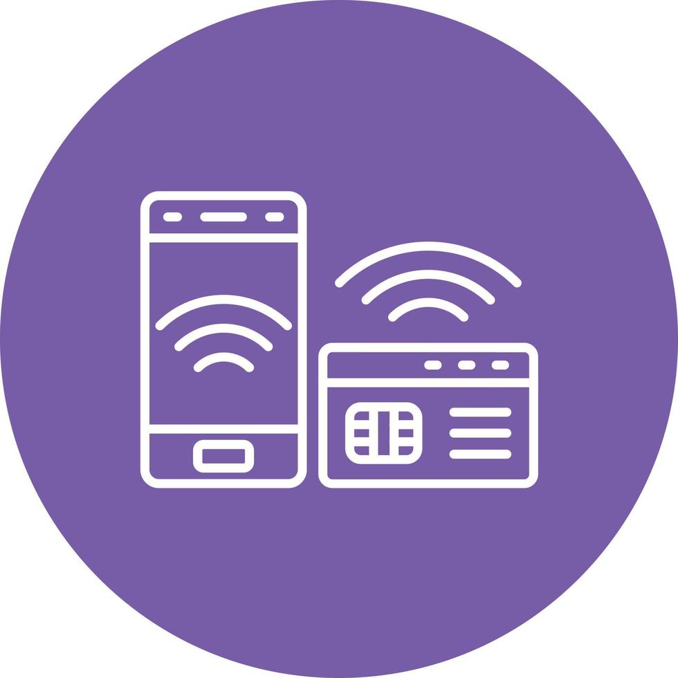 Nfc Line Circle Background Icon vector
