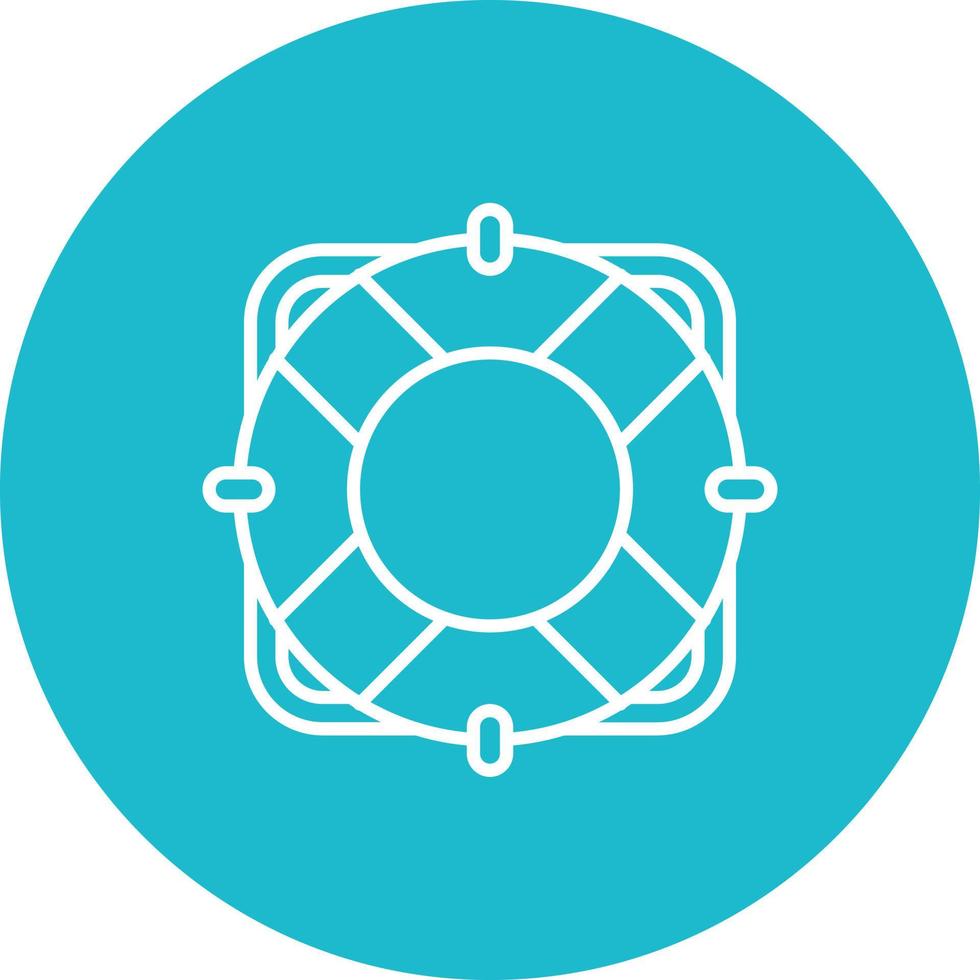Life Raft Line Circle Background Icon vector