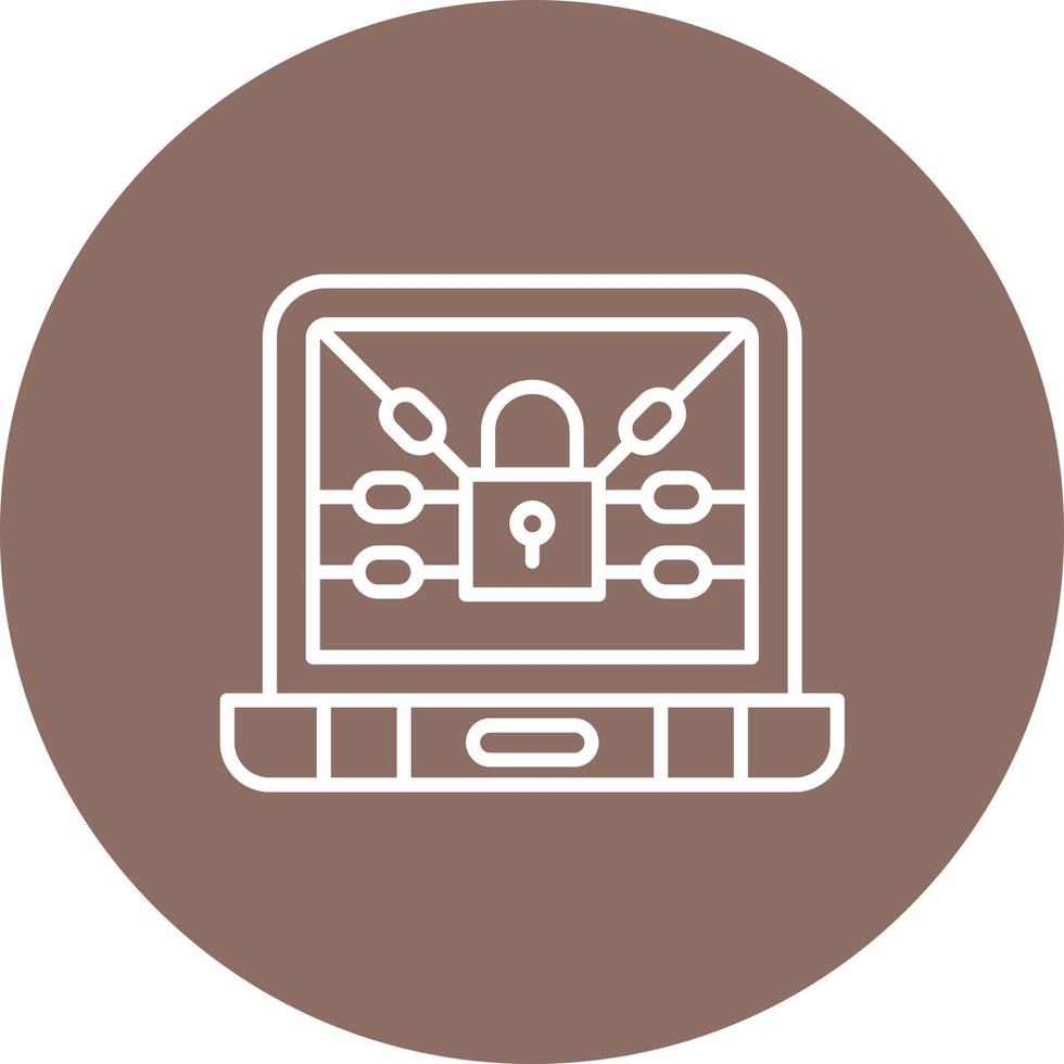 Ransomware Line Circle Background Icon vector