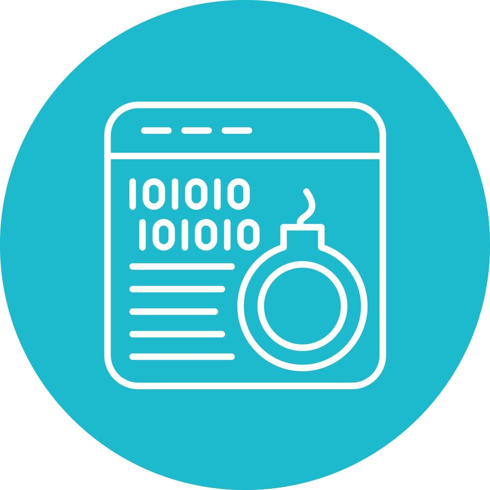 Cyber Bomb Line Circle Background Icon vector