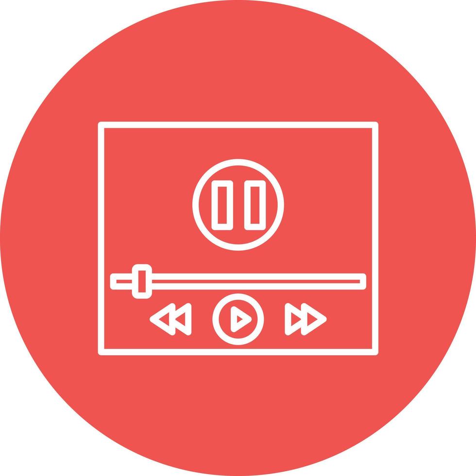 Music Player Line Circle Background Icon vector