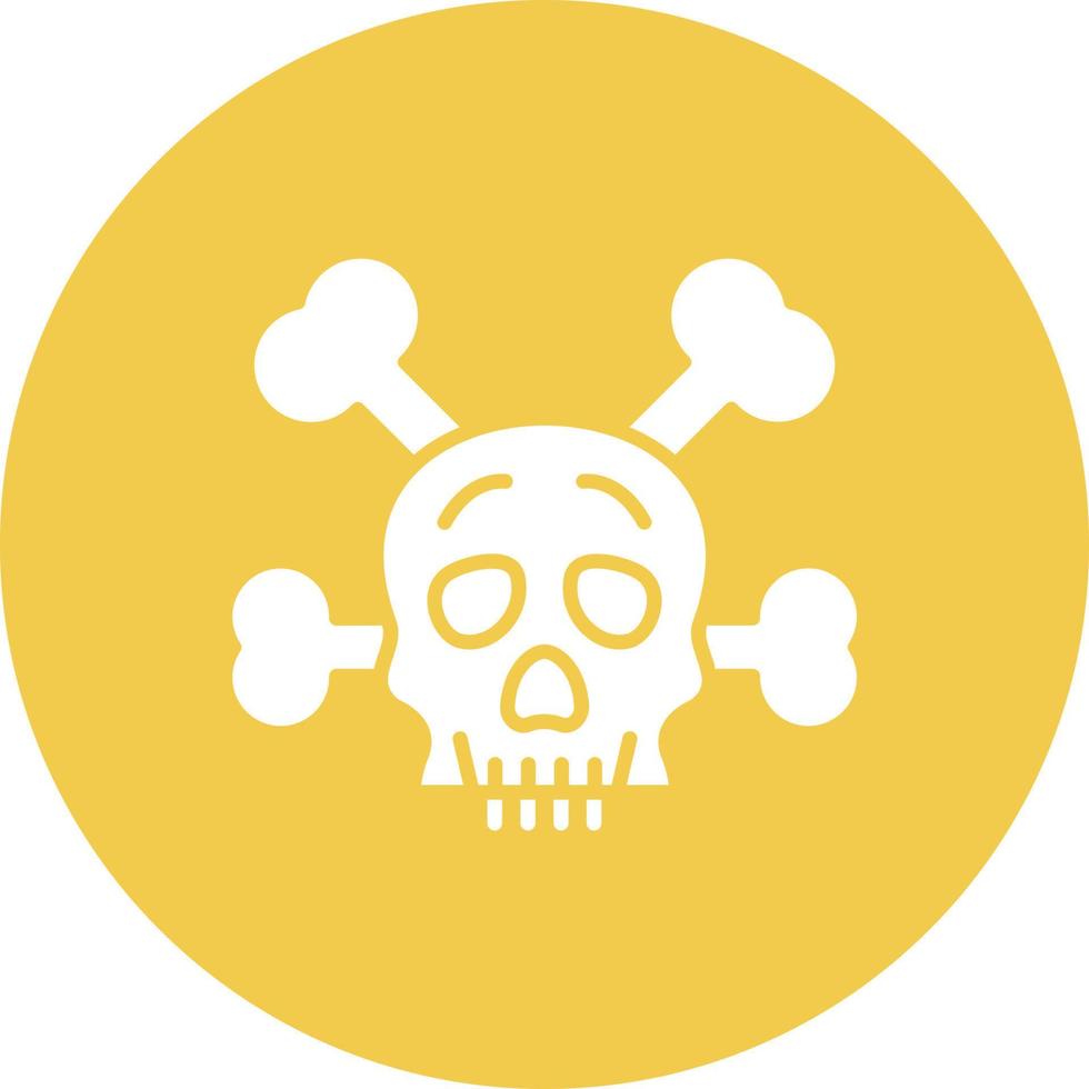 Skull Glyph Circle Background Icon vector