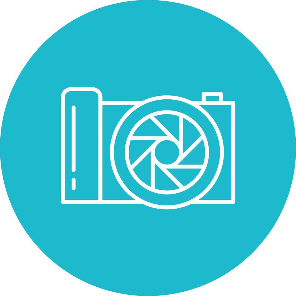 Advanced Camera Line Circle Background Icon vector