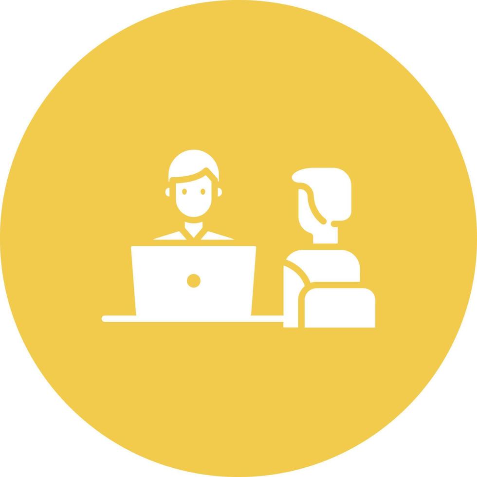 Interview Glyph Circle Background Icon vector