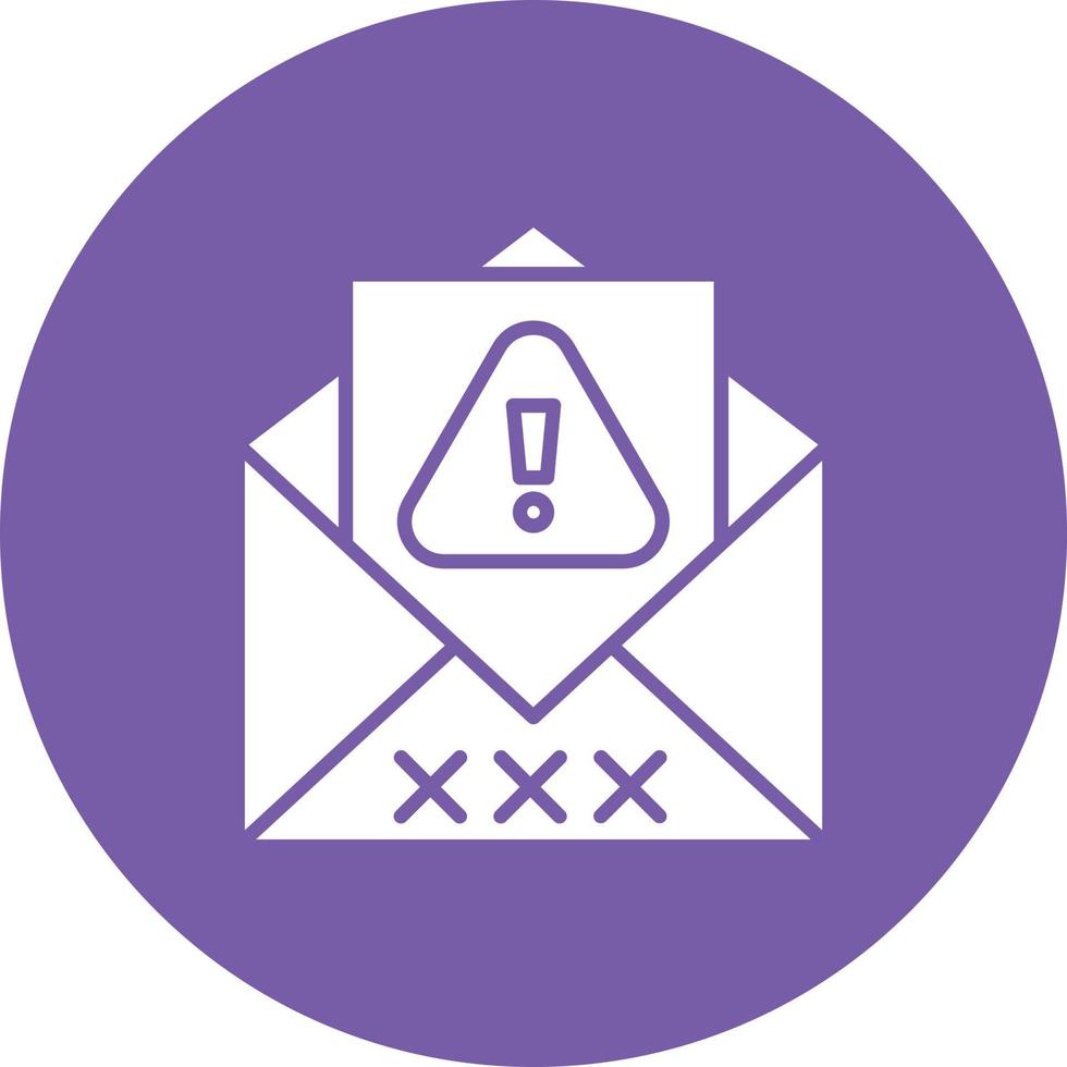 Spam Email Glyph Circle Background Icon vector