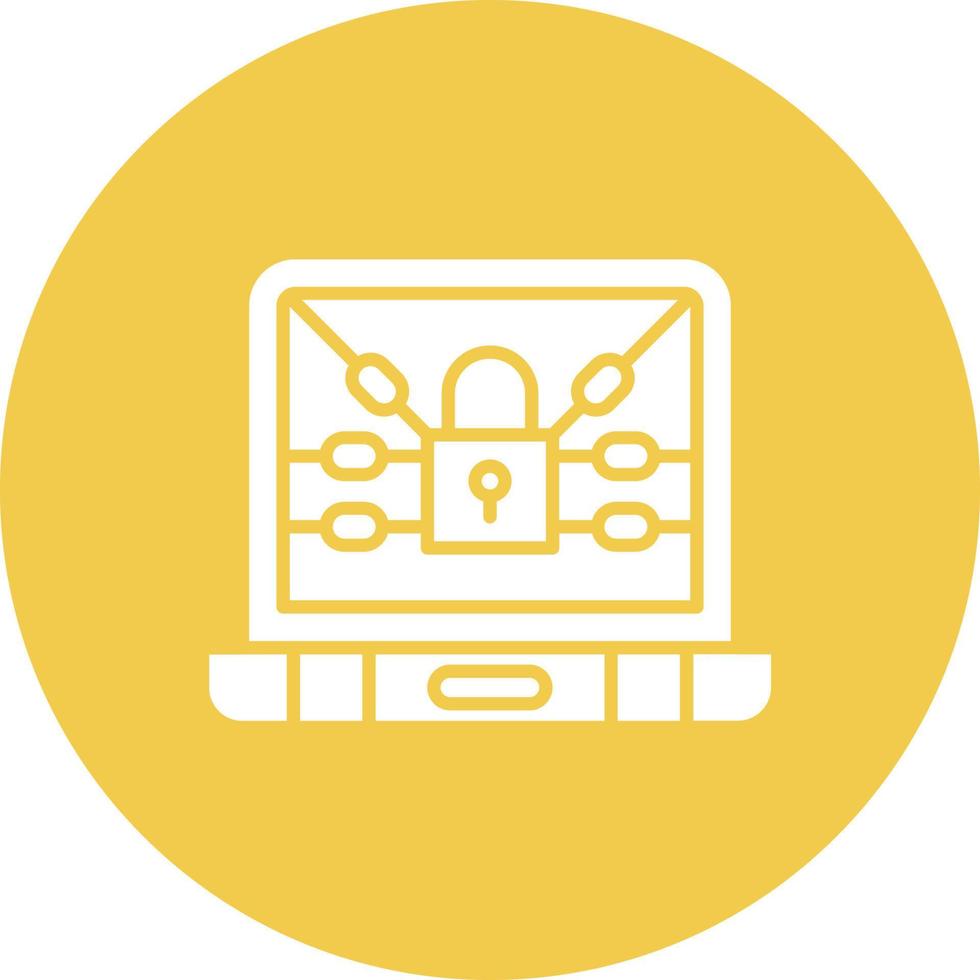 Ransomware Glyph Circle Background Icon vector