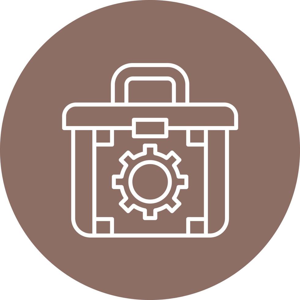 Toolbox Line Circle Background Icon vector