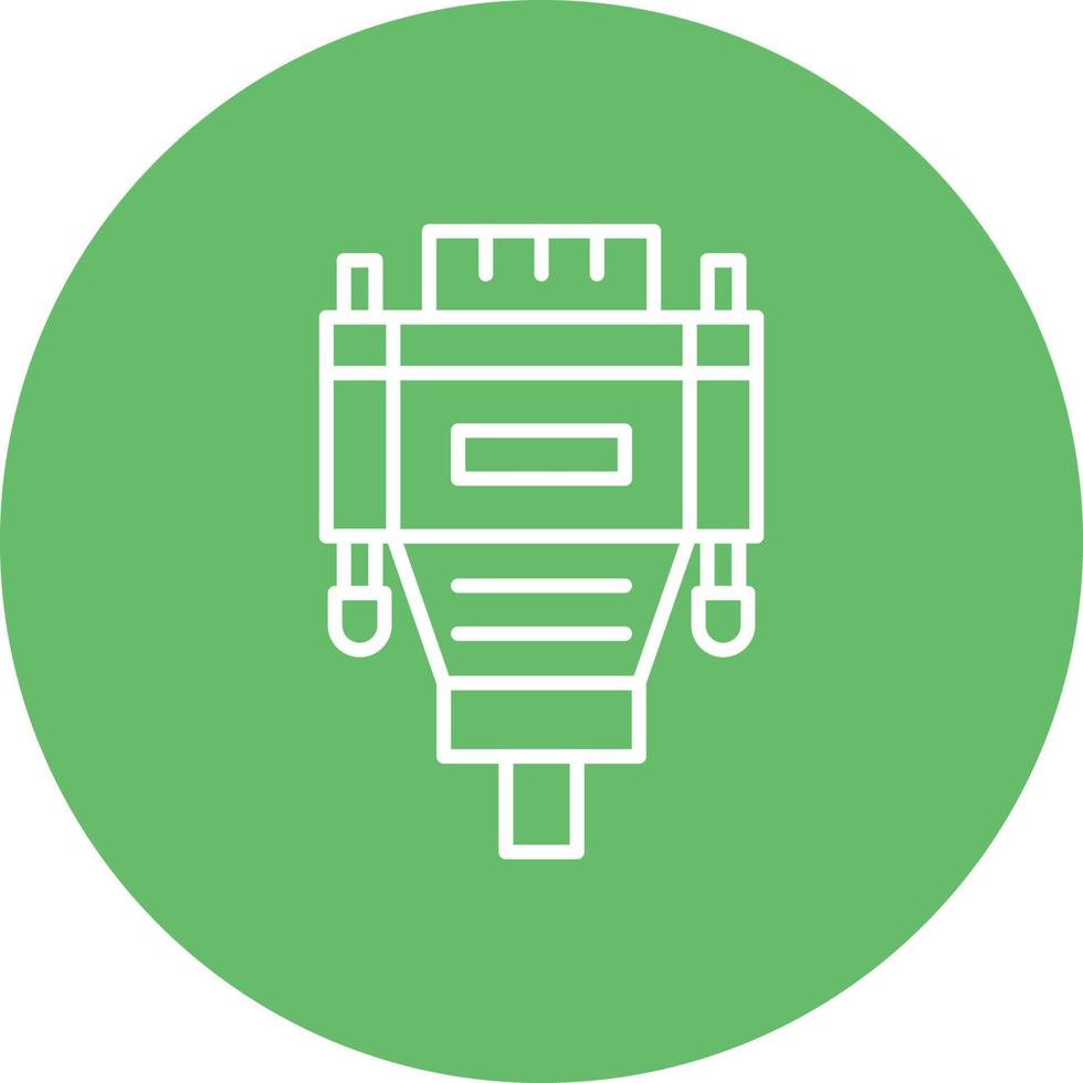 Vga Cable Line Circle Background Icon vector