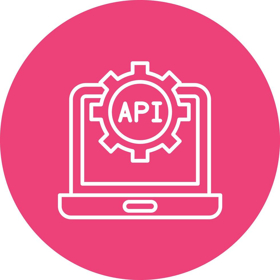 API Line Circle Background Icon vector