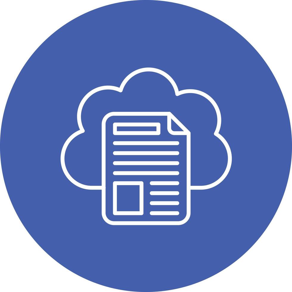 Cloud Storage Line Circle Background Icon vector