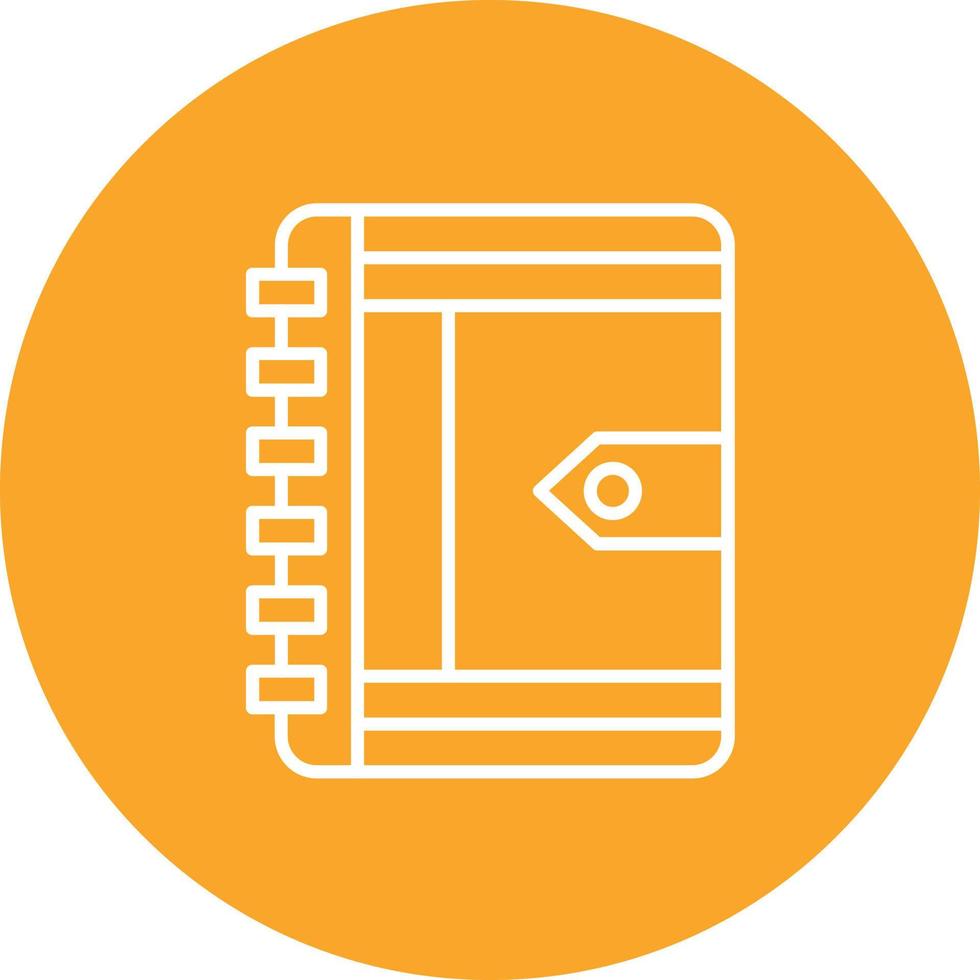 Diary Line Circle Background Icon vector