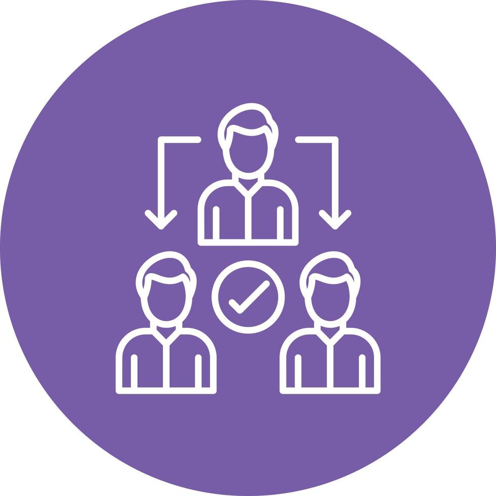 Delegate Line Circle Background Icon vector