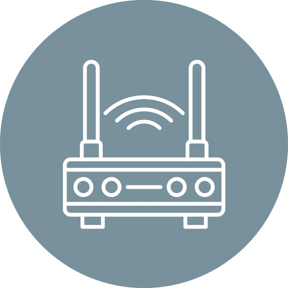 Wifi Router Line Circle Background Icon vector