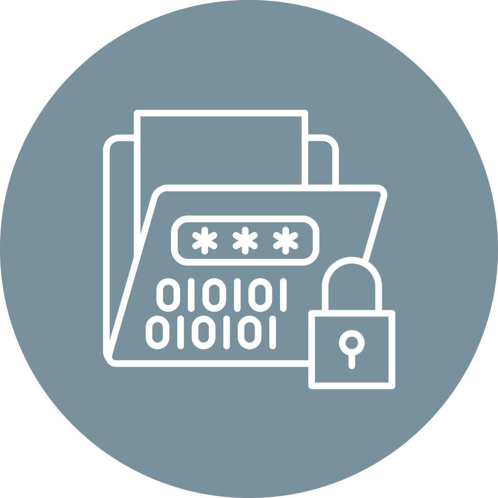 Encryption Line Circle Background Icon vector
