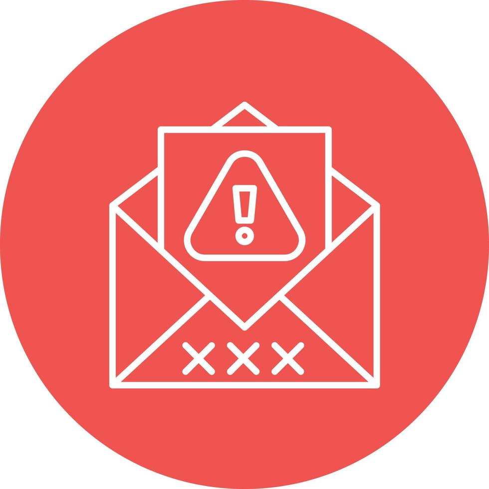 Spam Email Line Circle Background Icon vector