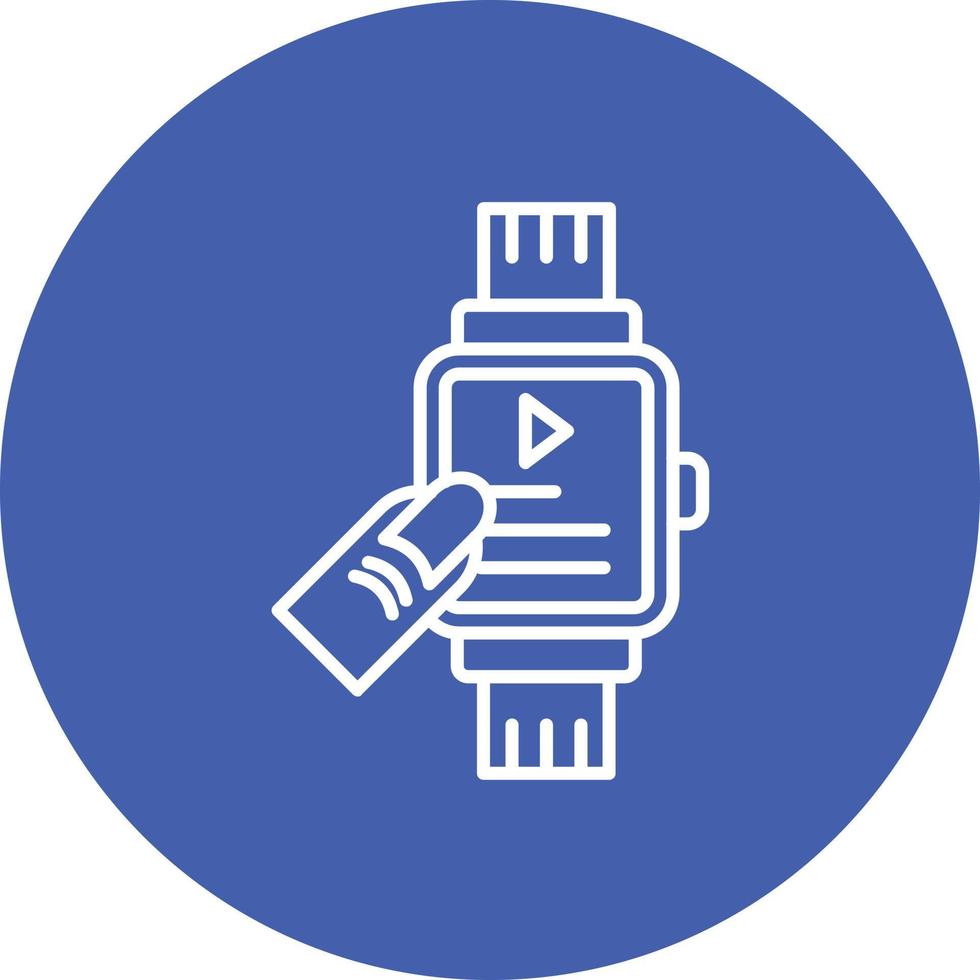 Smartwatch Line Circle Background Icon vector
