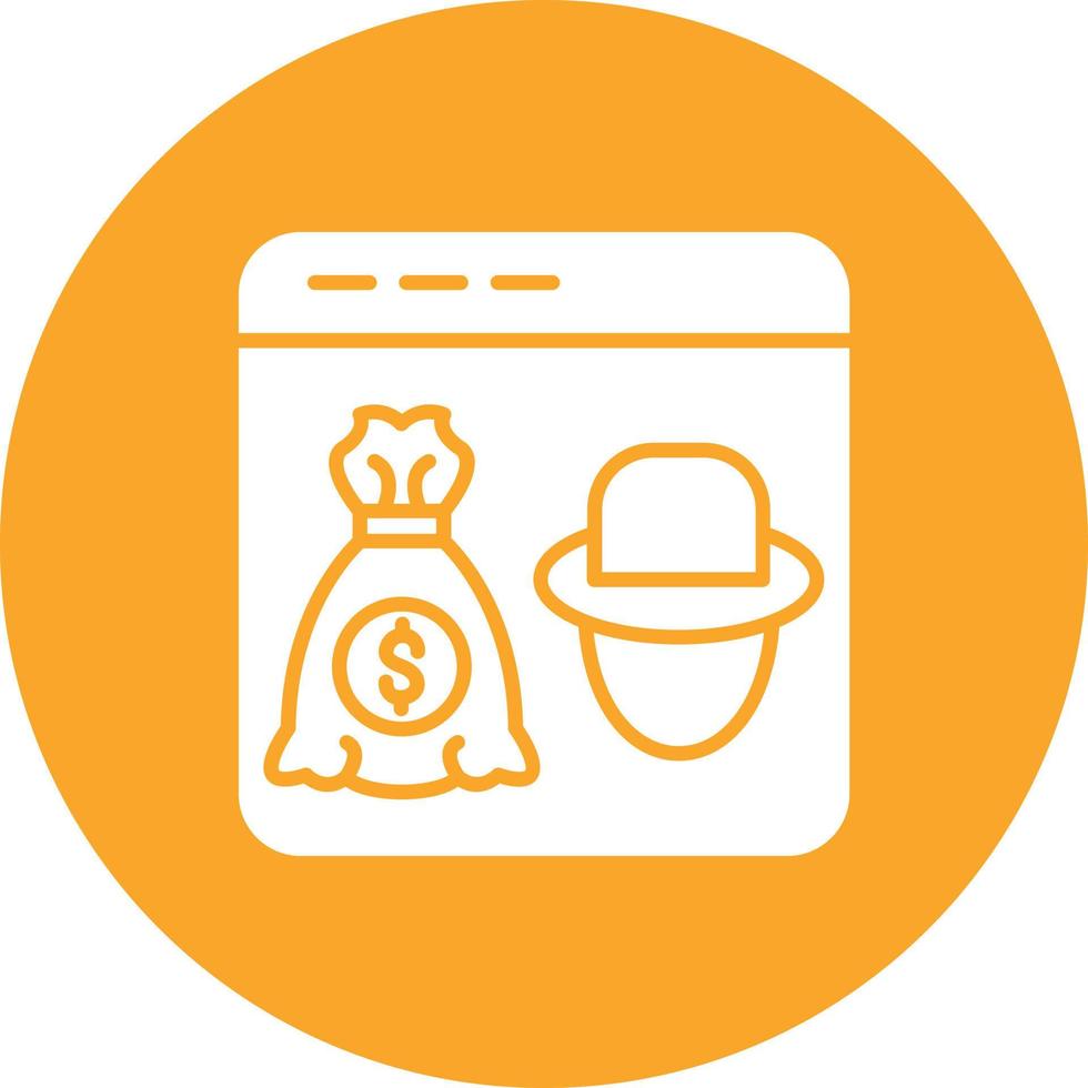 Robbery Glyph Circle Background Icon vector