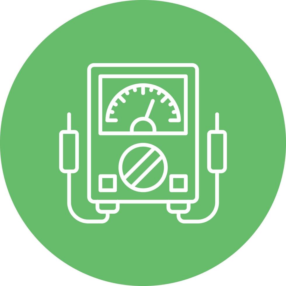Voltmeter Line Circle Background Icon vector