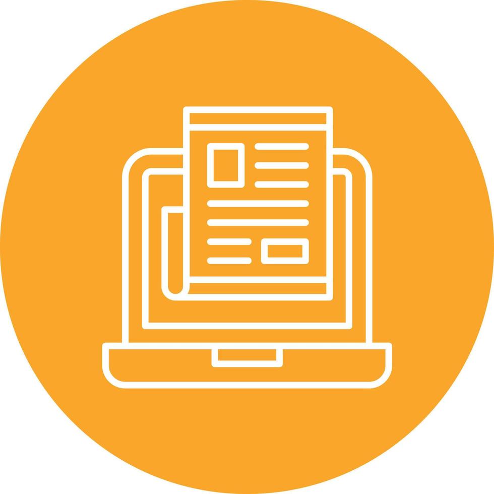 Publish Article Line Circle Background Icon vector