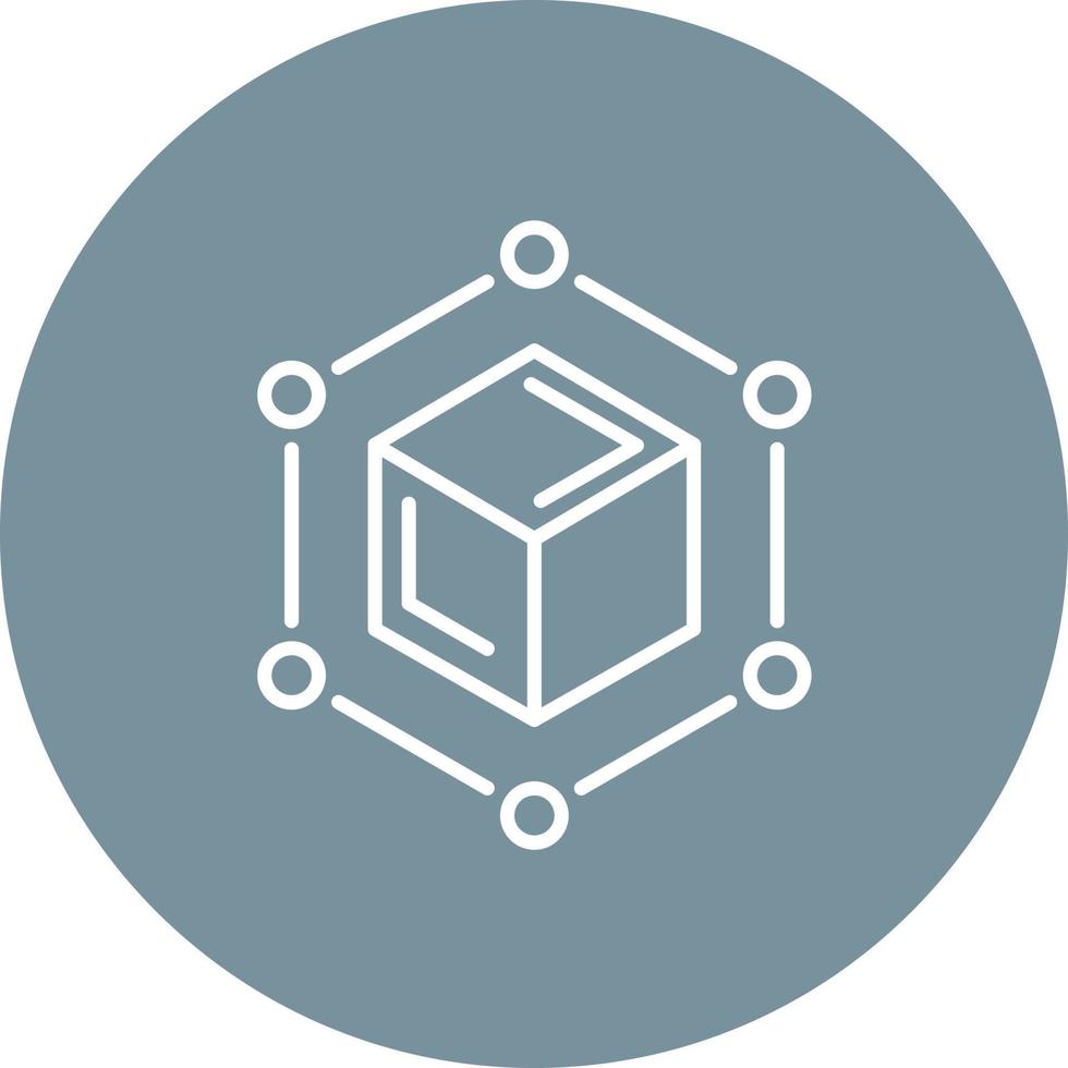 Blockchain Line Circle Background Icon vector