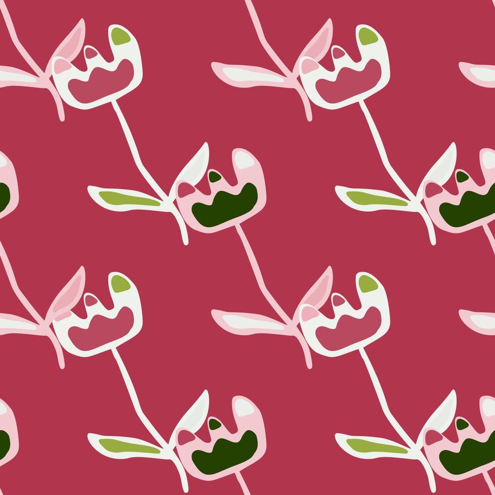 Creative flower seamless pattern. Unusual floral wallpaper. Botanical sketch of field plants. vector