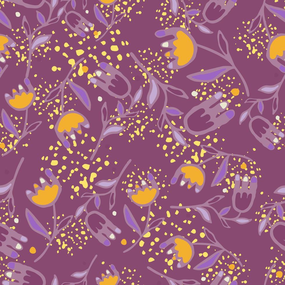 Creative flower seamless pattern. Folk floral wallpaper. vector