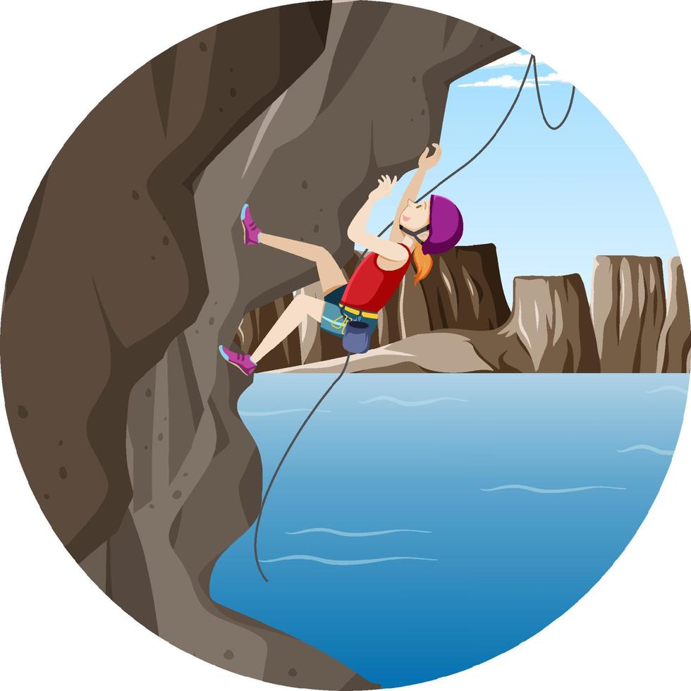 Rock climbing badge isolated vector