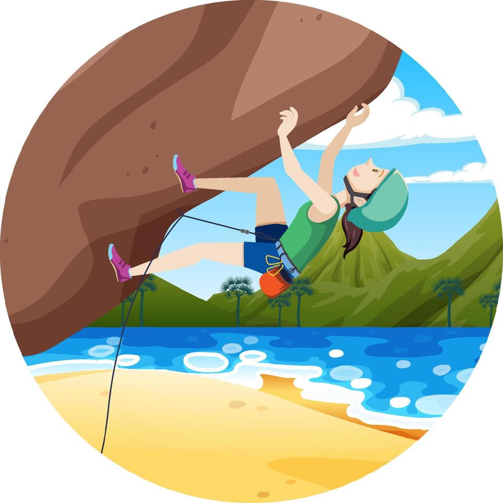 Rock climbing badge isolated vector