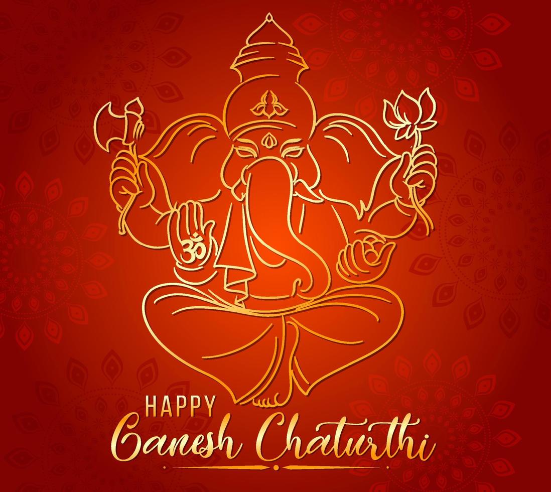 feliz ganesh chaturthi cartel vector