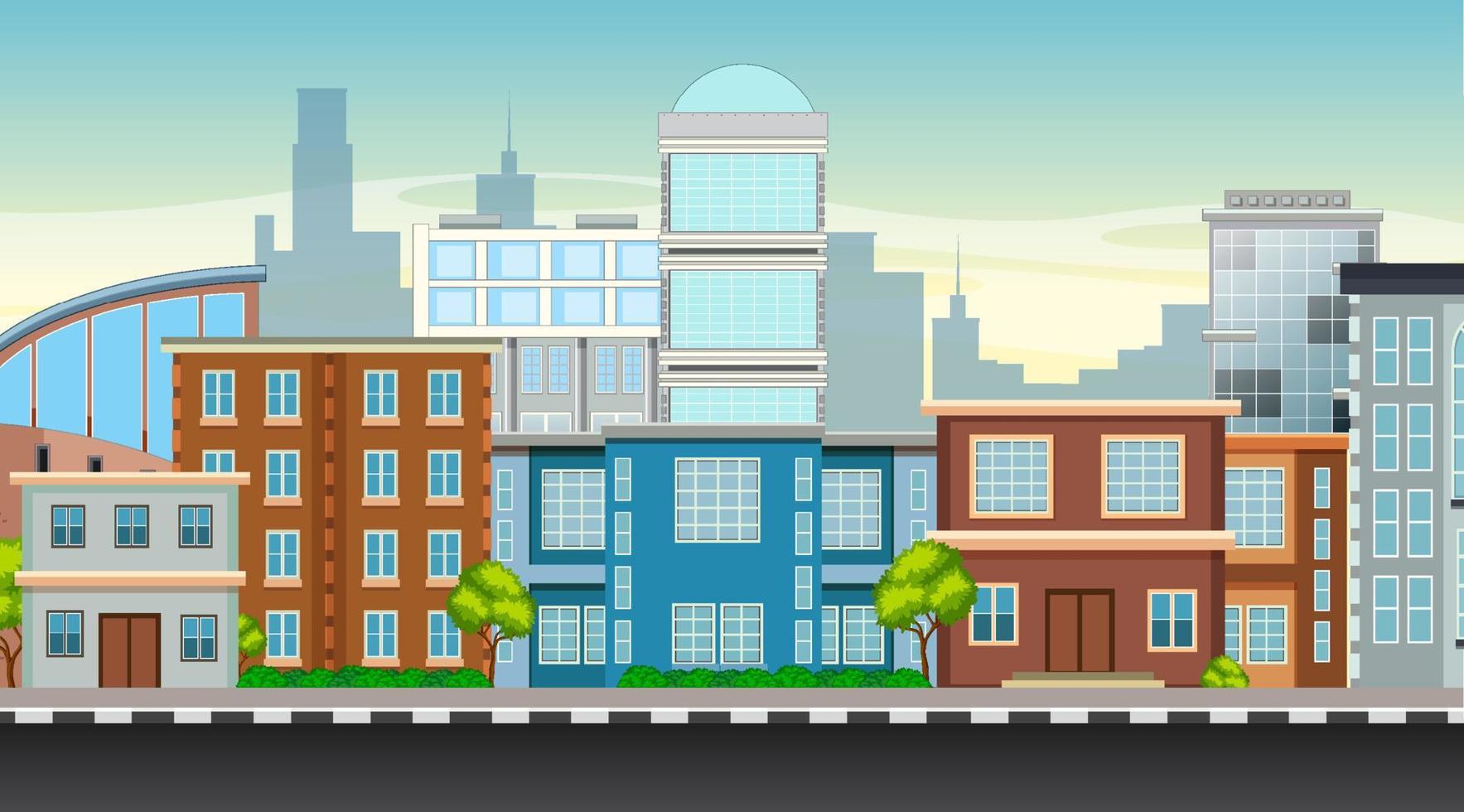 City building view at daytime vector