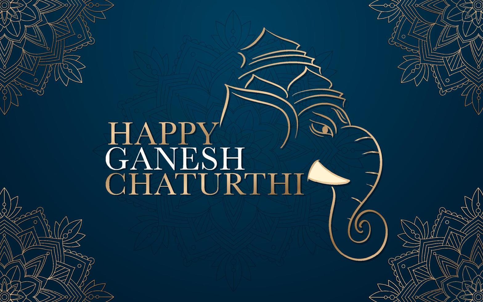 feliz ganesh chaturthi cartel vector