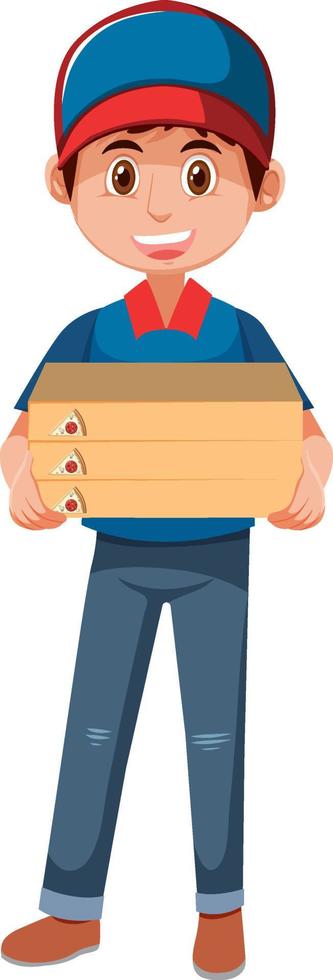 Delivery man with package vector